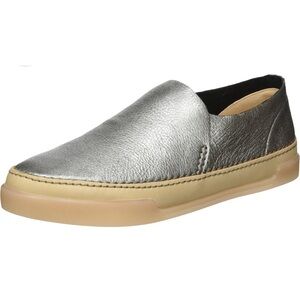 Clark’s 9.5 Hidi Hope Leather Silver Slip On Loafer Sneakers Women’s